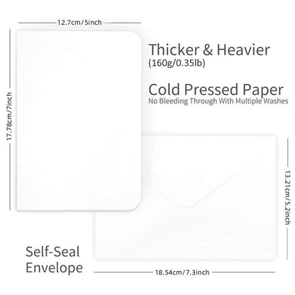 🔥LAST DAY 50% OFF - 🌈Blank Watercolor Cards and Envelopes